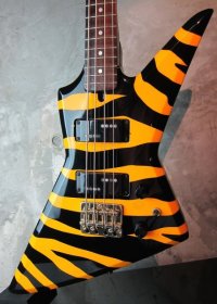 Aria Pro II ZZB Deluxe Bass 80's / Tiger Zebra Stripe 