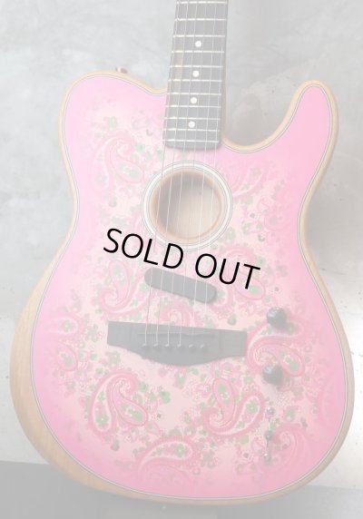 画像1: Fender USA American Acoustasonic Telecaster / Pink Paisley